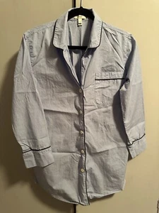 J. Crew blue Nightshirt 100% Cotton M Pajama Sleep Shirt End On End Sleepwear XS - Picture 1 of 9