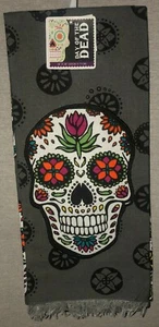 Day of the Dead Gray & Multi Colored Skull Print Kitchen Towel Set - Picture 1 of 6