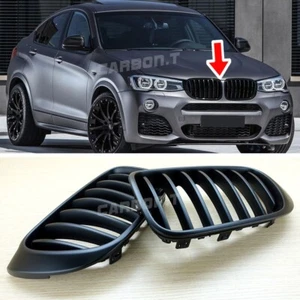 Fits For 2014-2018 BMW X4 F26 SUV P Front Bumper Grille Grill 1SET Matte Black - Picture 1 of 5