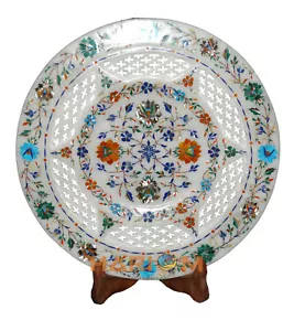 12 " Marquetry Marmor Schale Platte Inlay Multi Edelstein Art Küche Artikel - Bild 1 von 5