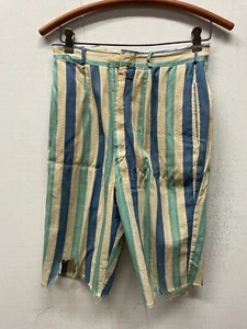 VINTAGE 1940’s AMAZING COLORS Vertical Striped Shorts 28” Waist A0535 - Picture 1 of 12