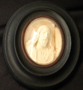 Espuma de mar francesa Cristo ex voto siglo XIX - Imagen 1 de 3