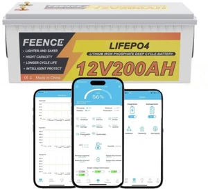 LiFePO4 200Ah 12V Akku Lithium Batterie Bluetooth BMS Solarbatterie Wohnmobil RV - Bild 1 von 8