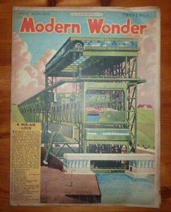 MODERN WONDER Vol 4 No 87 14TH JAN 1939 A MID AIR LOCK FRONT COVER - Picture 1 of 9