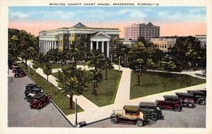 Postcard FL: Manatee County Courthouse, Bradenton, Florida, Linen 1940's - Picture 1 of 2