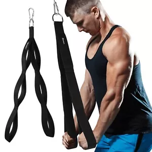 Tricep Rope Cable Attachment 3-in-1 Pull Down Handles Triceps Back Shoulders - Picture 1 of 7