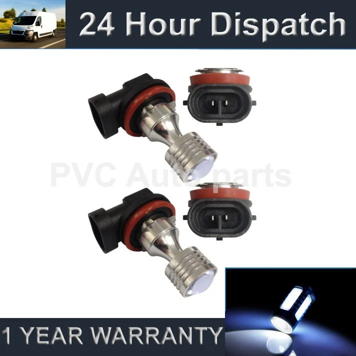 2X H11 WHITE 4 LED FRONT MAIN HIGH BEAM LIGHT BULBS CAR KIT XENON MB503801 - Image 1 of 1