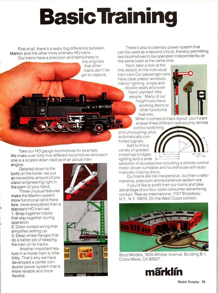 Marklin HO Print Ad Vintage 1979 Ephemera Wall Art Decor - Image 1 of 1
