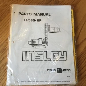 Insley H-560-RP MANUAL DE PIEZAS CATÁLOGO LIBRO PLATAFORMA DE TRABAJO ELEVADORA ORUGA ELEVADORA - Imagen 1 de 3