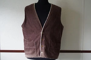 Vintage Herren Dutchmaid Weste Gr. 44 braun verwaschen Cord Made in USA Ephrata PA - Bild 1 von 12
