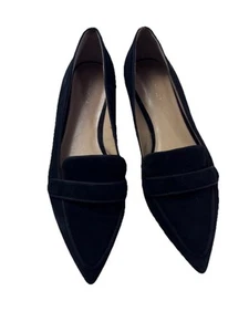 Zapatos planos de ballet Ann Taylor negros de gamuza punta talla 8M *¡defectos! - Imagen 1 de 12