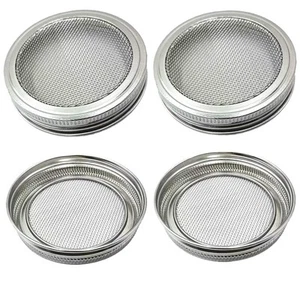 Mesh Strainer Sprouting Lids 316 Stainless Steel for Wide Mouth Mason Jars Ca... - Picture 1 of 7