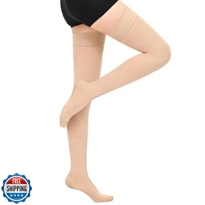 Wegitcs 20-30 mmHg Compression Stockings for Women and Men, Closed Toe Thigh - Picture 1 of 5