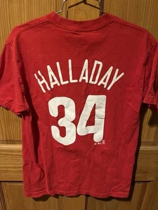 Majestic Philiadelphia Phillies Roy Halladay #34 T-Shirt Men’s Size Medium - Picture 1 of 3