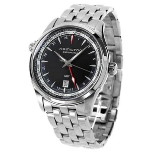 HAMILTON Jazzmaster GMT H32695131 Black Auto Stainless Men's Watch New in Box​ - Picture 1 of 24