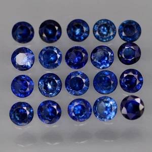 Round Diamond Cut 2.7 to 2.8mm.Cornflower Blue Diffusion Sapphire 20Pcs/1.95Ct. - Picture 1 of 6