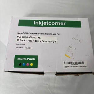 Inkjetcorner Compat Cannon 12 Ink Cartridges Replacement for PGI-270XL CLI-271XL - Picture 1 of 5
