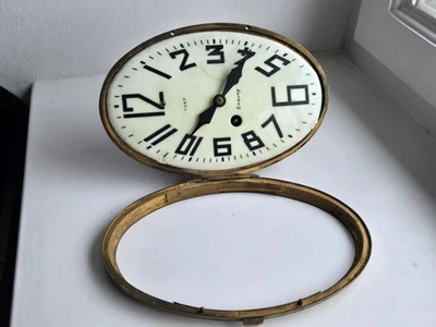 Messing Uhrwerk mit Zifferblatt Pendeluhr gemarkt Jovet Chauny Balduc Freres - Bild 1 von 4