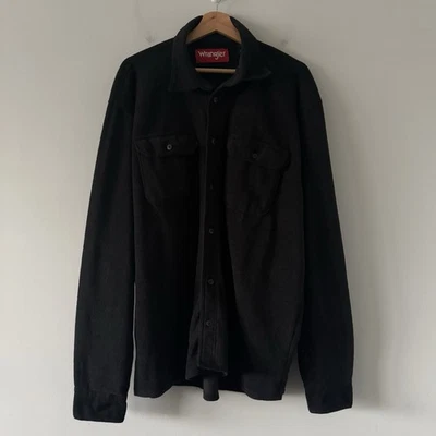 Wrangler флис на пуговицах мужской XL черный легкий открытый ковбойский вестерн родео - Изображение 1 из 4