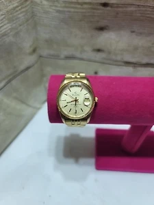 Vintage 80s Elgin Presidential Analog DayDate Bicolor Men Watch Champagne Dial  - Bild 1 von 7