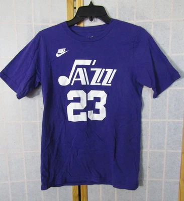Nike Utah Jazz Markanen Púrpura 100% Algodón Promo Logo Cuello Redondo Camiseta Juvenil L Foto 1 de 4