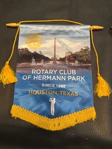 Rotary Club of Hermann Park wall banner flag HOUSTON TEXAS - Picture 1 of 4