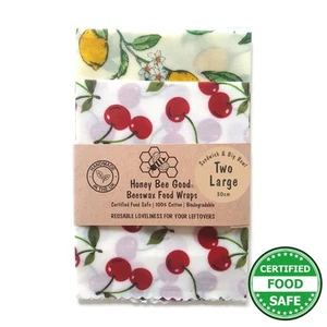 Honey Bee Good Bienenwachs Wraps - Sandwich & große Schüssel 2er Pack - italienische Küche - Bild 1 von 1