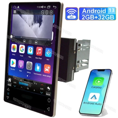 Carplay 10" Rotatable Android 13 Car Stereo Radio GPS WIFI BT 2DIN Touch Screen - Image 1 of 4