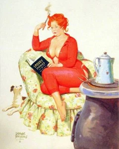 Hilda Reading Scary Stories by Wood Stove - Picture 1 of 1