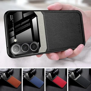 Funda delgada resistente de cuero PU con protector de cámara para Samsung Galaxy S25 Ultra|+ - Imagen 1 de 16