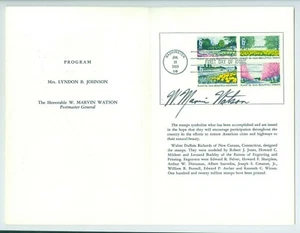 Jan 16 1969 White House, Signed Postmaster General Ceremony Commemorative Stamps - Picture 1 of 6