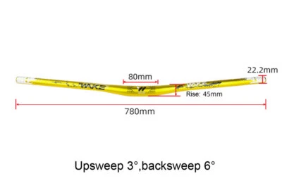 Manillar de bicicleta WAKE 31,8 * 780 mm MTB manillar de bicicleta de carretera barra plana de aluminio Up45 Foto 1 de 4