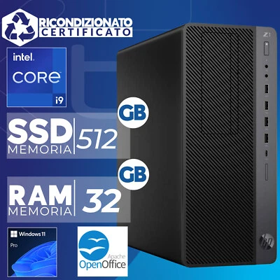 Pc Computer Desktop HP Z1 i9-9900 RAM 32GB SSD 512GB Win 11 Pro (Ricondizionato) - Immagine 1 di 4