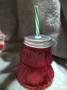 Christmas Tree Sipper With Straw Red - Picture 1 of 1