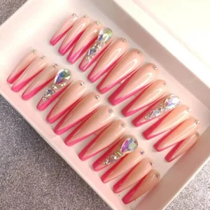 J. Minks Cosmetics By Kiss long coffin press on nails Set 24 - Picture 1 of 1