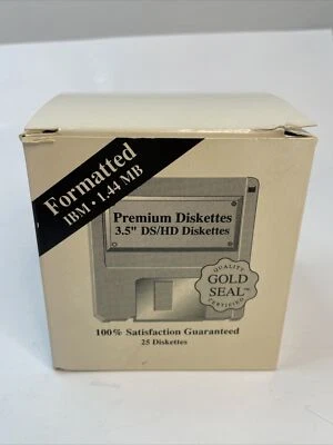 DISQUETES FORMATEADOS IBM 1.44MB 3.5" DS/HD Sello Dorado 1.44 25 Foto 1 de 4