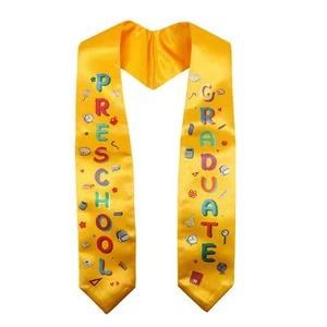 Prechool Graduation Stole Bulk Printed Kids Sash Prek Graduation Gift Gold - Picture 1 of 7
