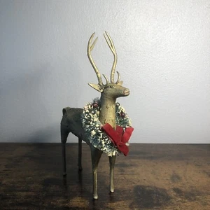 Vintage reindeer brass or bronze Handmade ￼sculpture - Picture 1 of 24