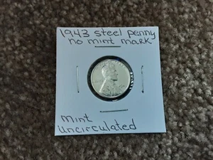 Penny in acciaio 1943 nuovo, non circolato. Senza marchio di zecca. Vedi descrizione. - Foto 1 di 5