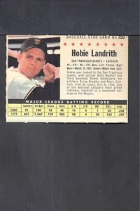 1961 POST #150 HOBIE LANDRITH-1--COMPANY/PREF--GIANTS--NO CREASES--MISCUT - Picture 1 of 2