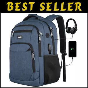 Multi-Functional Blue 15.6 Inch Backpack with USB Charging for College & Work - Picture 1 of 9