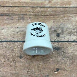 New Mexico Land of Enchantment Vintage Souvenir Porcelain Thimble Roadrunner - Picture 1 of 11