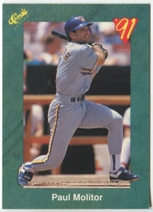 1991 Classic #T60 Paul Molitor Milwaukee Brewers - Picture 1 of 2