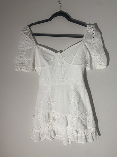OFF WHITE Occhiello abito in cotone bianco Etophe Studios taglia small a spalla