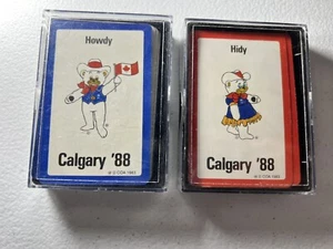 1988 Olympic Games Calgary Canada Playing Cards Set of 2 Decks Howdy Hidy - Picture 1 of 8