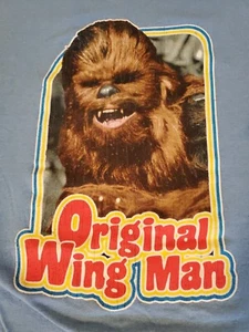 Chewy Chewbacca Han Solo Star Wars T Shirt "Wing Man" Men's Medium Light Blue - Bild 1 von 4