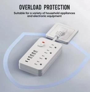 10 In 1 Cube Power Strip W/ Surge Protection On/Off Switch 4 USB, 2 Type-C - Picture 1 of 15