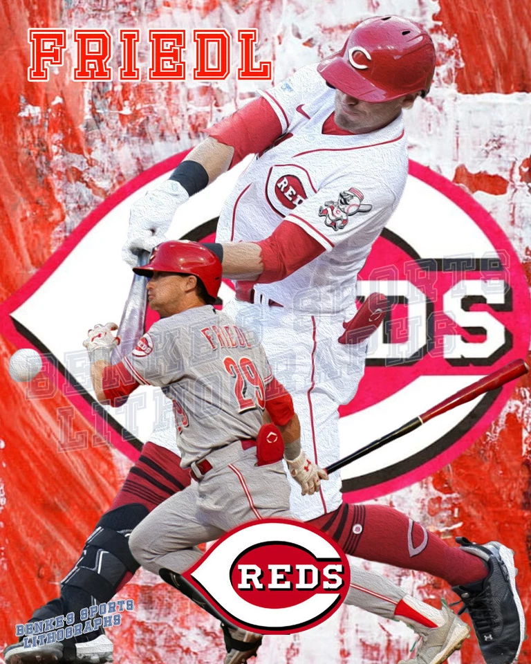 Cincinnati Reds Lithograph print of  TJ Friedl 2023 - Image 1 of 1