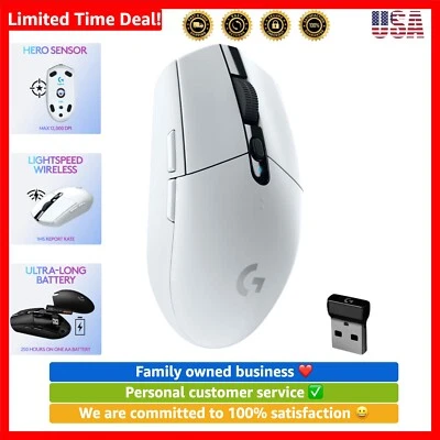 Logitech G305 LIGHTSPEED Wireless Gaming Mouse - White (12K DPI, 250h Battery) - Image 1 of 4