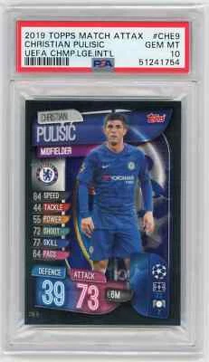 2019 Topps Match Attax UEFA Christian Pulisic #CHE9 PSA 10 - Image 1 of 2